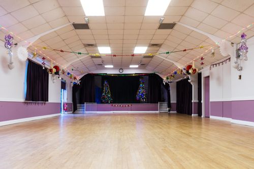 Main Hall set for a party