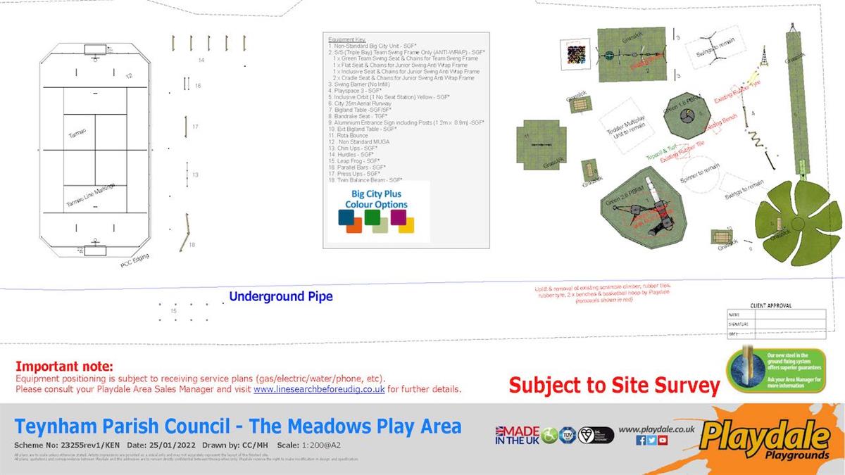 Play equipment site plans