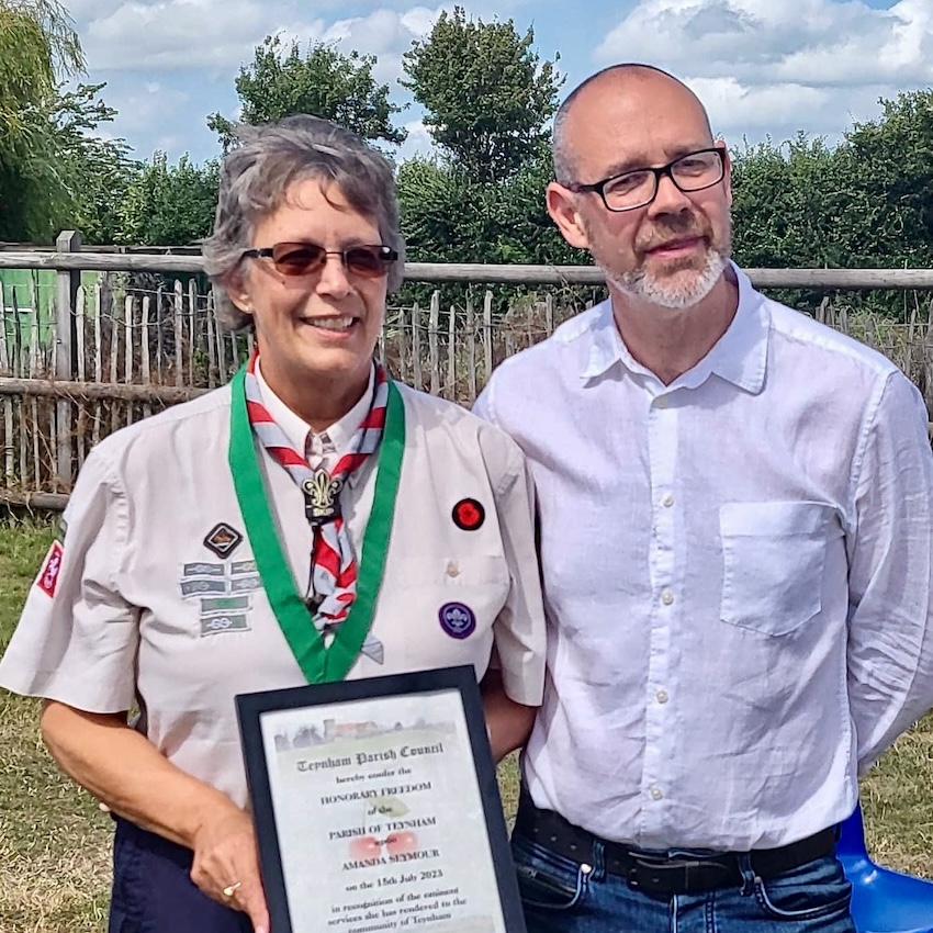 Amanda Seymour received Freedom of the Parish from Chairman, Paul Townson
