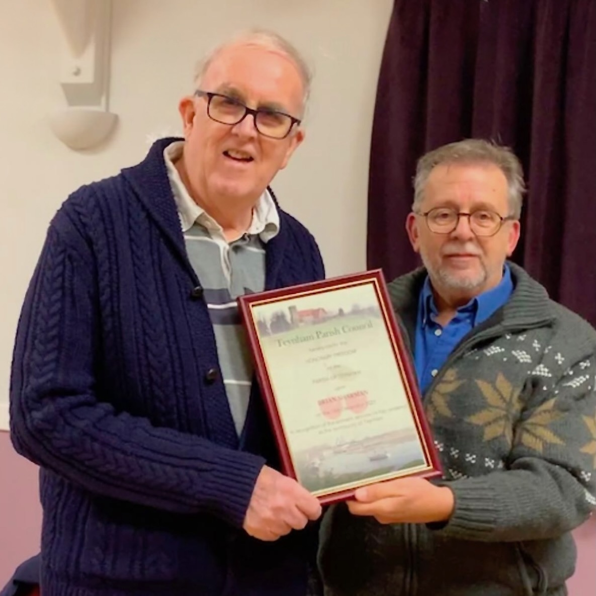 Brian Sharman receives Freedom of the Parish