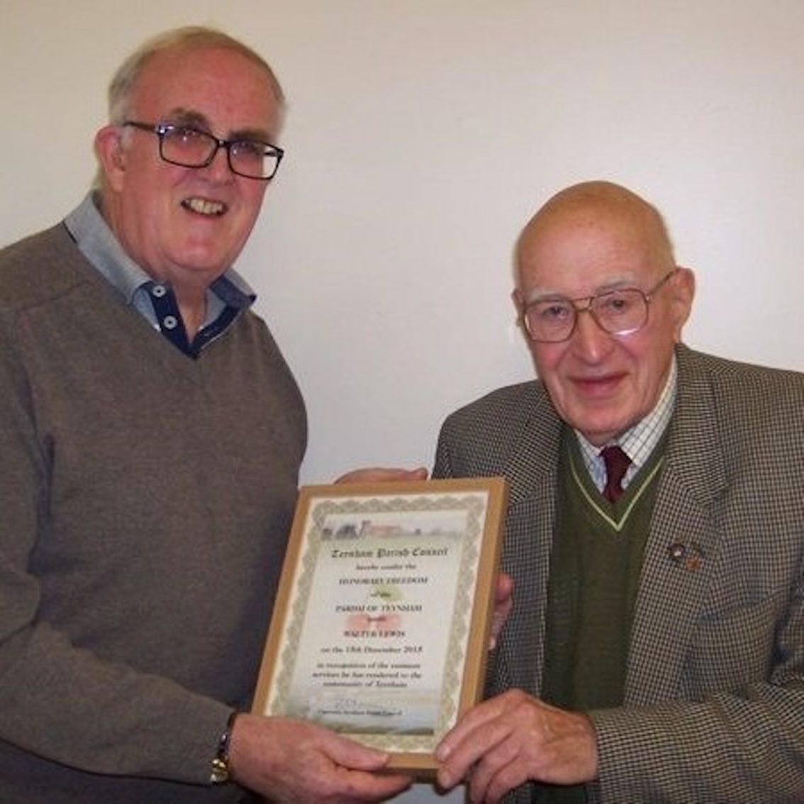 Walter Lewis receives Freedom on Parish